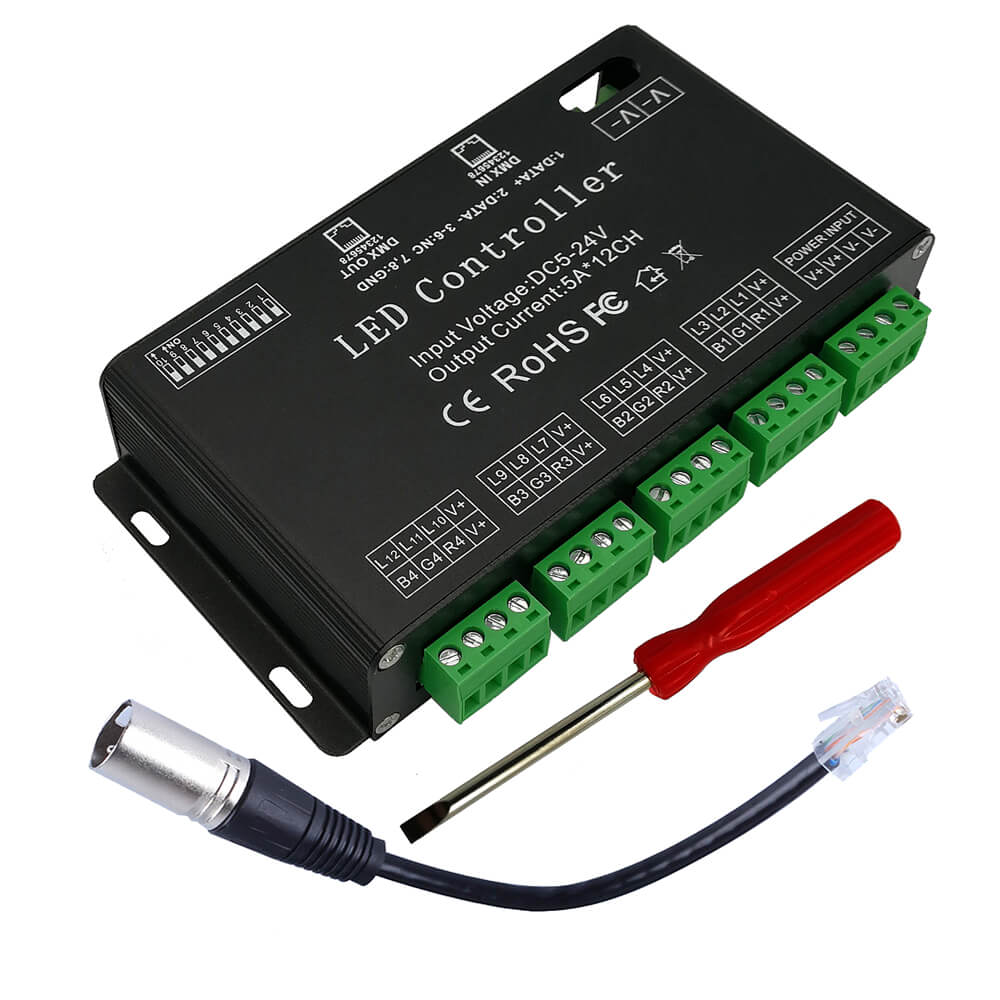 Rgb Hub Sync - Decodificador dmx com 12 canais, controlador