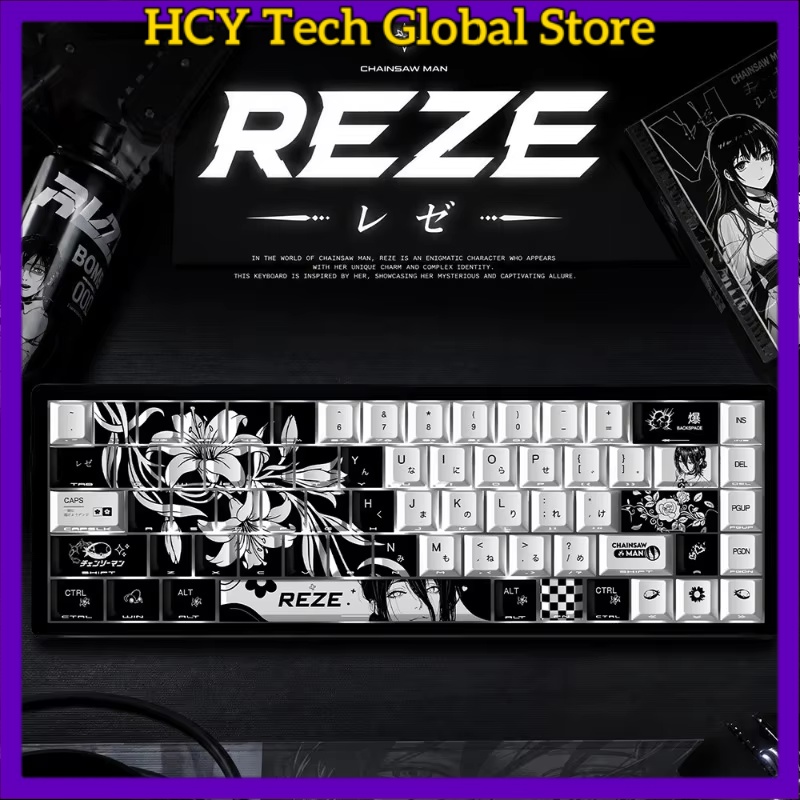 Gaming Accessories Gifts For Men - Teclas HCY Reze 5.0 Anime com