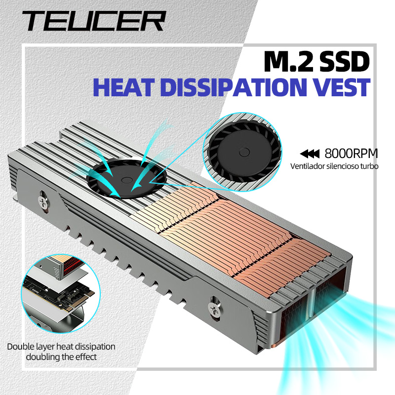 M2 Heatsink Cooler - Teucer-M.2 NVME SSD dissipador de calor,