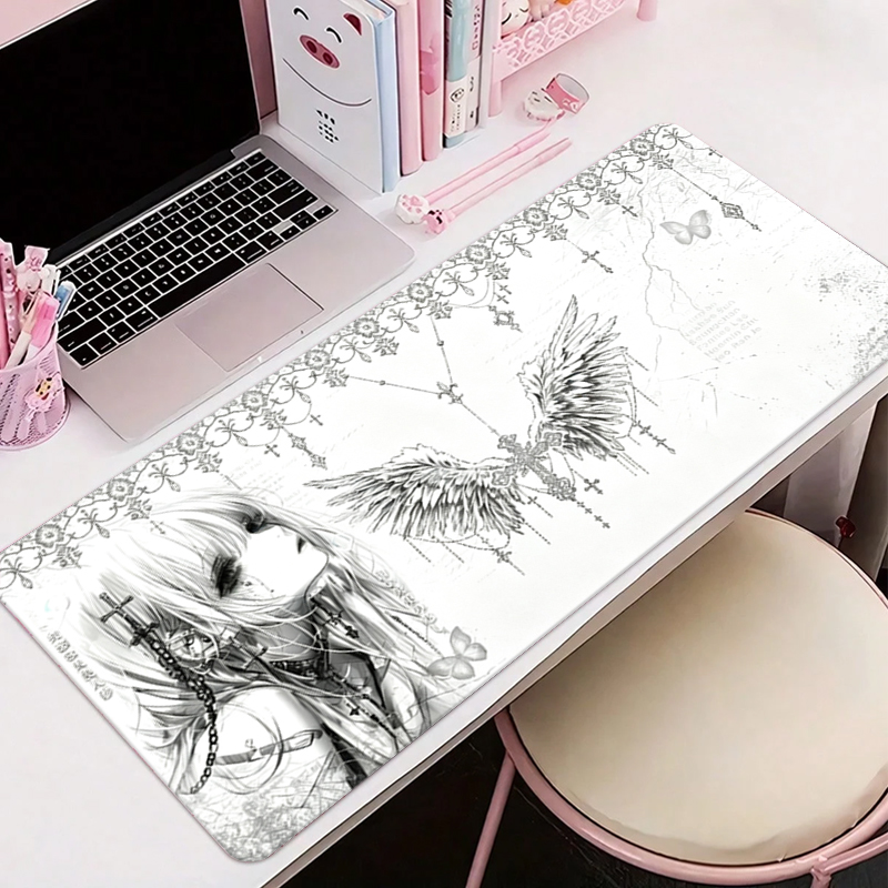 Gaming Accessories Cheap - Mousepad de Couro Preto e Branco