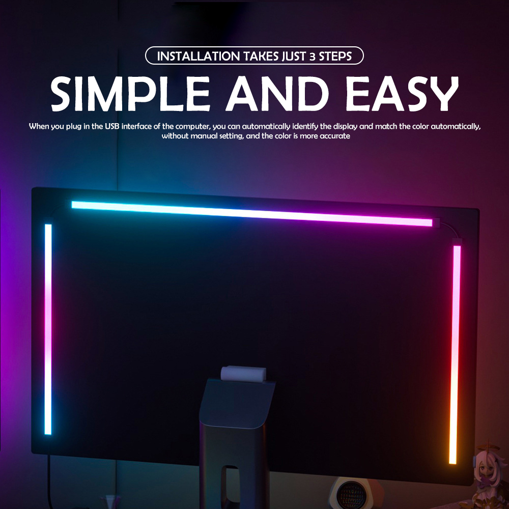 Rgb luzes de jogos tira monito - Gaming Accessories Bedroom avaliação e preço