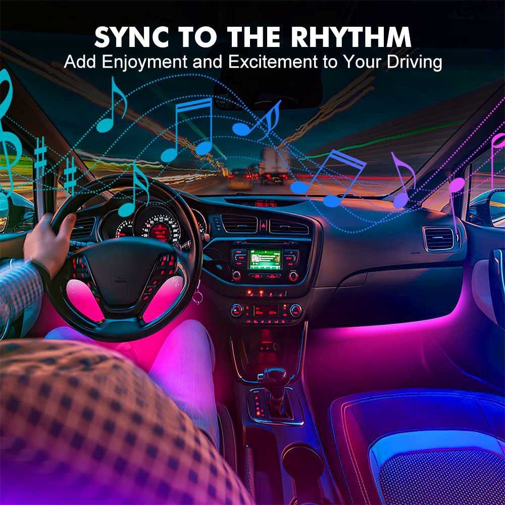 Neon led interior luz do carro - Rgb Hub Sync avaliação e preço