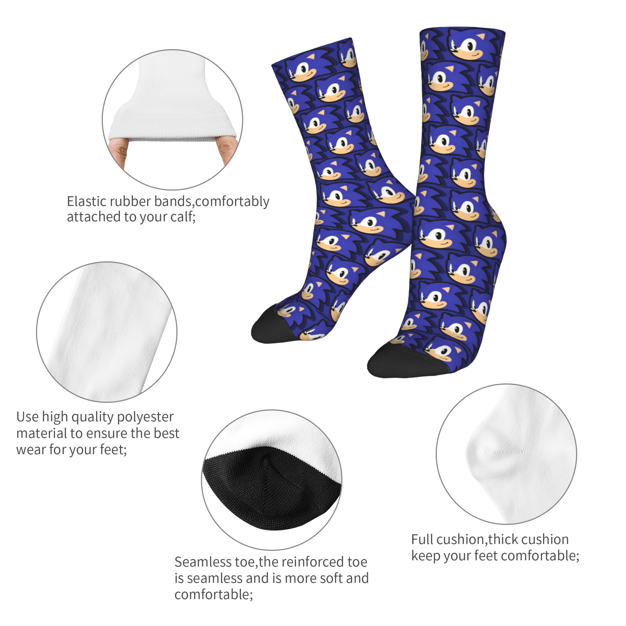 Meias SONICED para Homens e Mu - Gaming Accessories Gifts For Men avaliação e preço