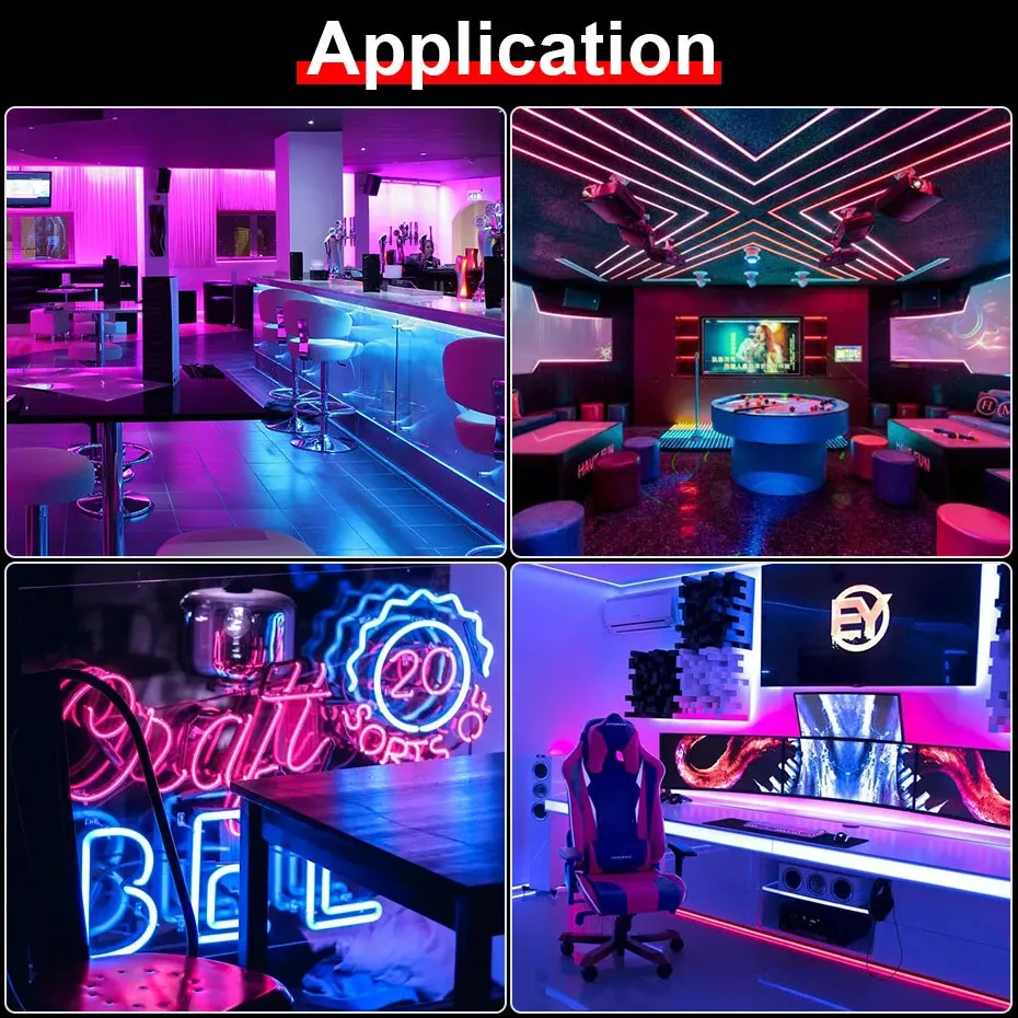Bluetooth rgb neon led luzes d - Gaming Accessories Bedroom avaliação e preço